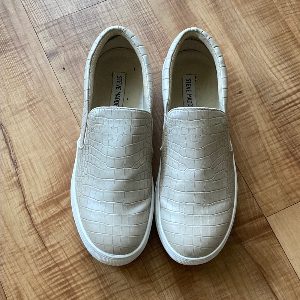 Steve Madden Beige Slip-On Sneakers